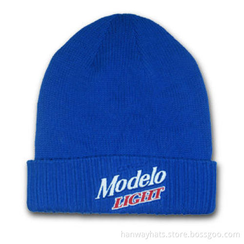 Boy's Sports Knit Beanie, Comes in Blue, Embroidered with Alphabet